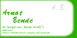 arnot bende business card